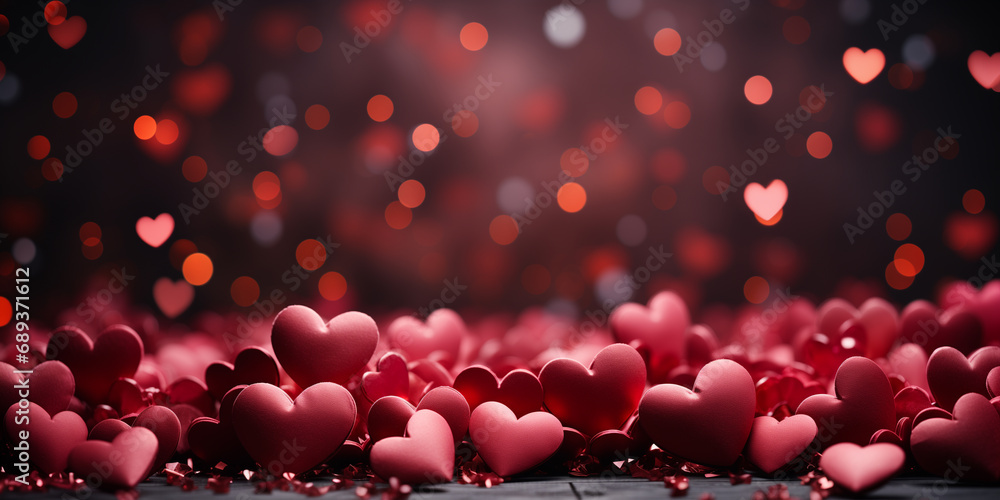 Heart background. Valentine's day, 14 february theme. Love and romance. - obrazy, fototapety, plakaty 