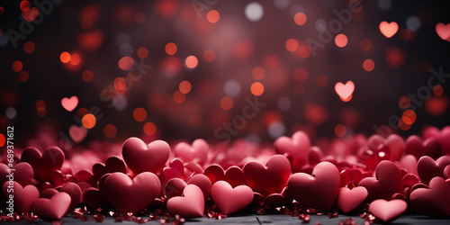 Heart background. Valentine's day, 14 february theme. Love and romance. photo