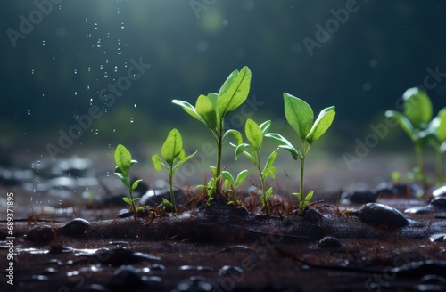planting of seedlings over grass,
