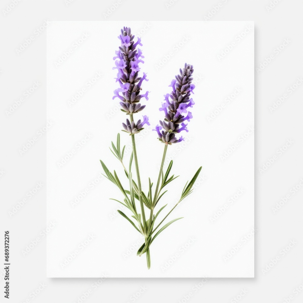 Fototapeta premium single lavender flower isolated on white