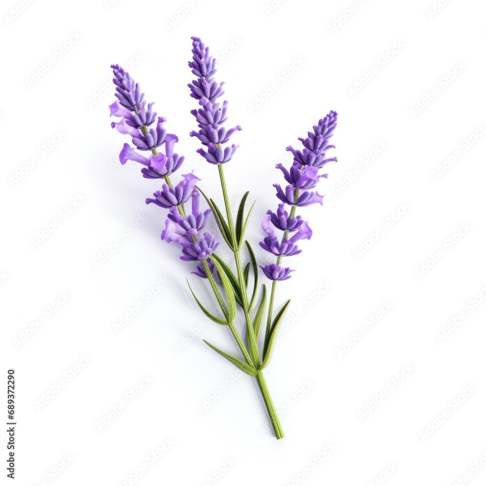 Fototapeta premium single lavender flower isolated on white