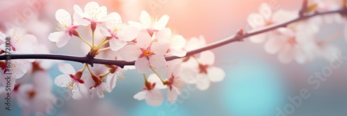 spring flowers with bokeh effect on a blurry background 