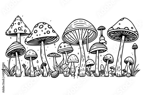Row of Mushrooms Svg