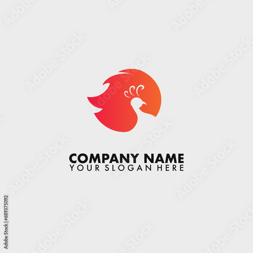 Fire Flame Peacock Hot Modern Simple Business Logo