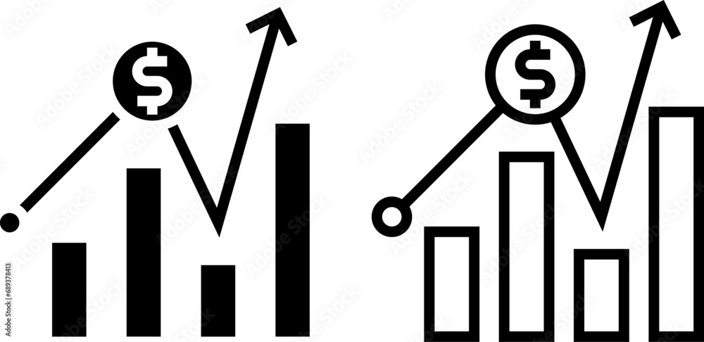 fluctuation icon in solid and line style. Vector illustration fluctuation icon in solid and line style. Vector illustration