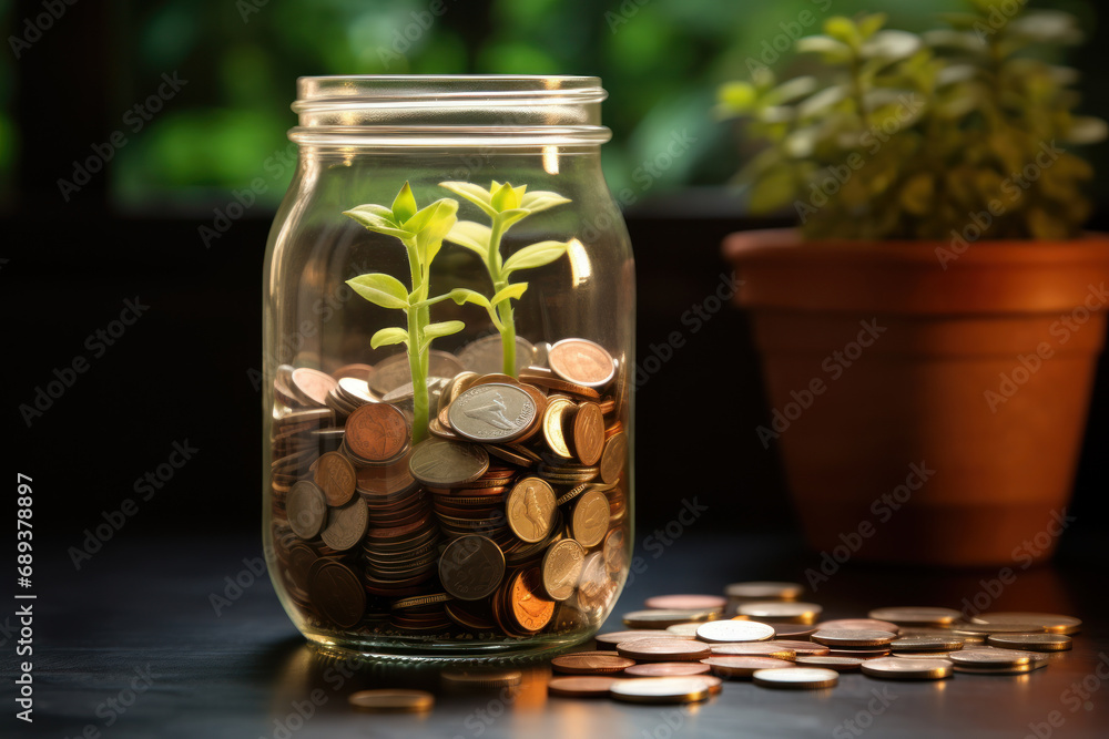 A close-up of a person's hand placing money into a savings account. Concept of tax-free savings and investments. Generative Ai. A close-up of a person's hand placing money into a savings account. Concept of tax-free savings and investments. Generative Ai.