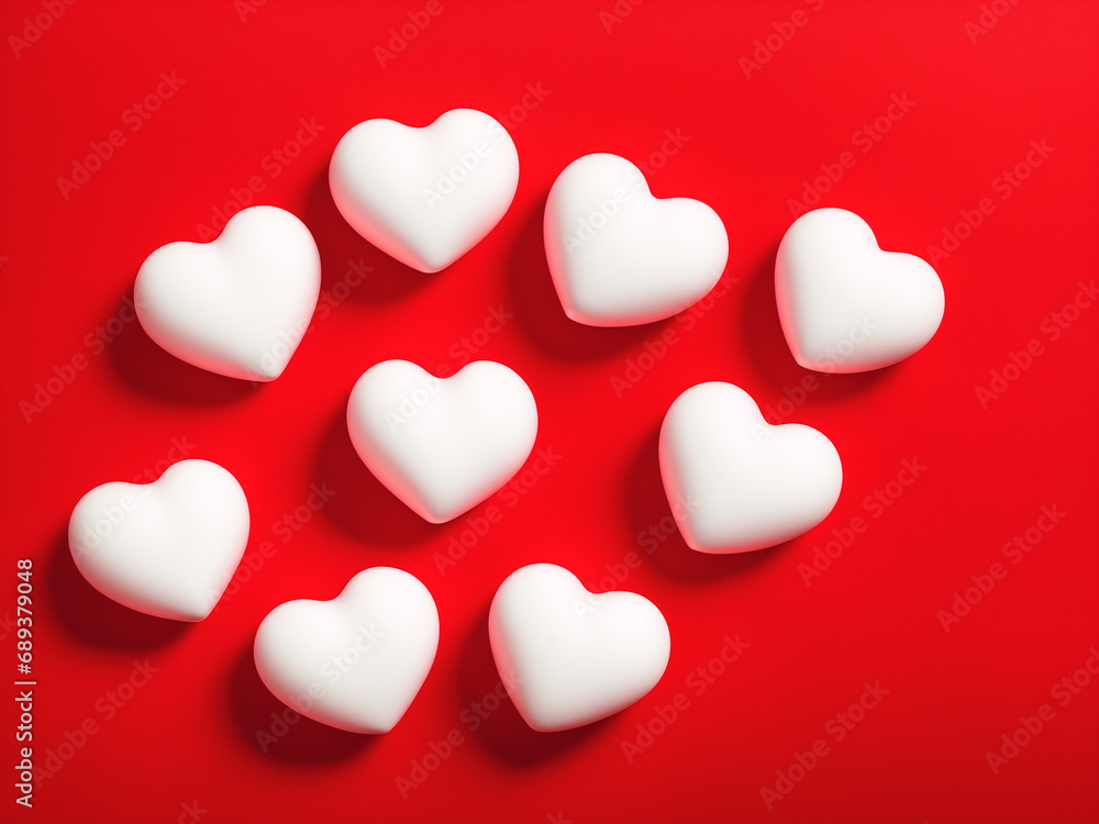 Valentines day background with white hearts on red background. Valentines day background with white hearts on red background.