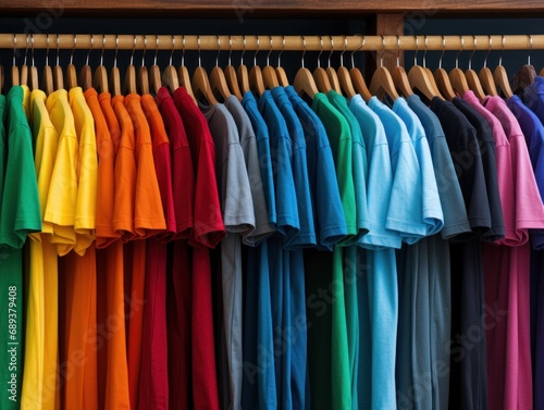 Wallpaper Mural tshirt colors displayed on a rack, Torontodigital.ca