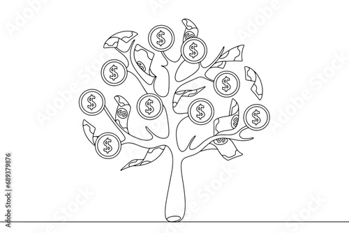 Tree. Money. One line