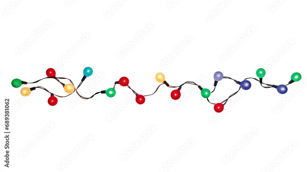 String of Christmas lights isolated on transparent background.. String of Christmas lights isolated on transparent background..