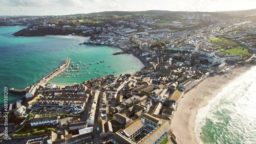 St Ives Drone Aerial Static Camera Afternoon Sun photo