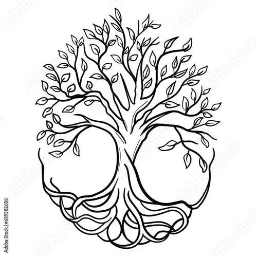 Tree of Life , Yggdrasil vector	
