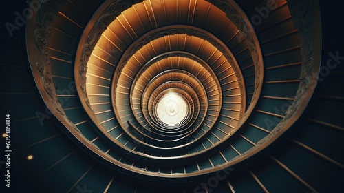 spiral staircase at different angles to enhance the feeling of vertigo.