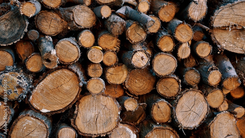 Stack of wood. Firewood. Background