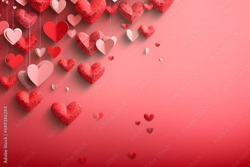 valentines day background, social media background for vday, full of romance cards with love, red rose and candles	