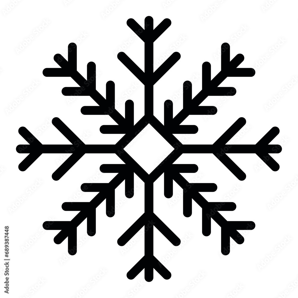 Isolated black christmas snowflake icon Vector Isolated black christmas snowflake icon Vector