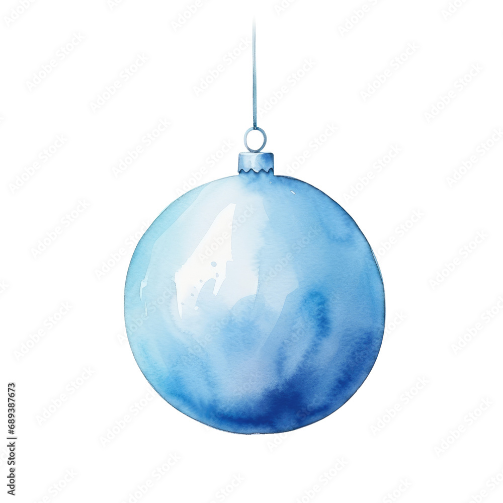 Blue Christmas ball watercolour illustration. clipart for design. Christmas elements. isolated on transparent background. Blue Christmas ball watercolour illustration. clipart for design. Christmas elements. isolated on transparent background.
