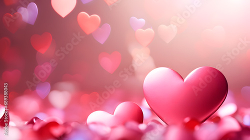 Valentines day cute background with decorative hearts