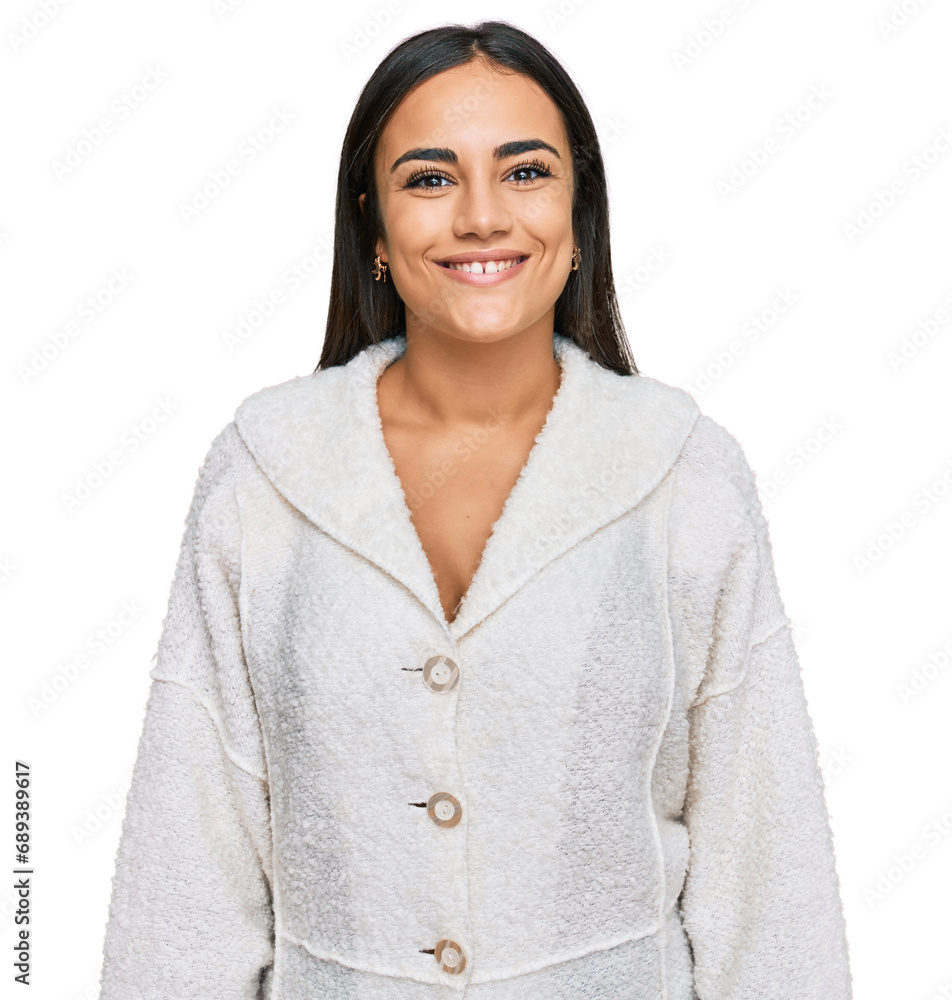 Young brunette woman wearing casual clothes with a happy and cool smile on face. lucky person. Young brunette woman wearing casual clothes with a happy and cool smile on face. lucky person.