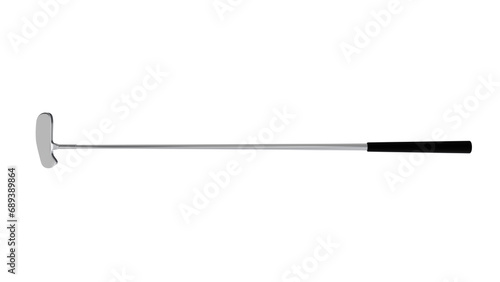 Metal golf club stick isolated on transparent and white background. Golf concept. 3D render