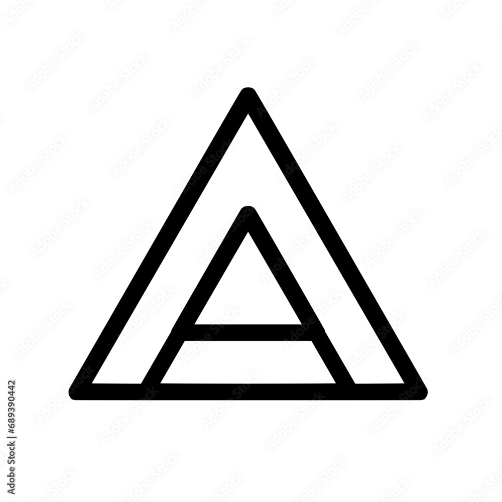 triangular figure as a simple abstract graphic, arrangement of black lines, logo, symbol, triangular figure as a simple abstract graphic, arrangement of black lines, logo, symbol,