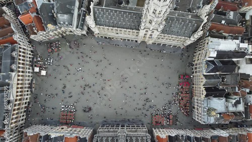 Vue aérienne panoramique de la ville de Bruxelles, Grand Place, mairie centre ville capitale, Belgique, Europe