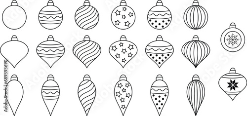 Christmas Ornament Outline Clipart