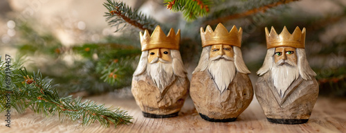 Fotografering Three Kings Day or Epiphany holiday background