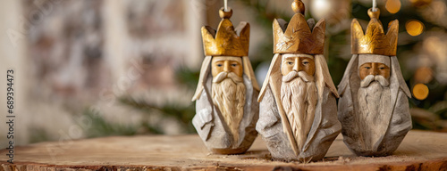 Vászonkép Three Kings Day or Epiphany winter religious holiday background