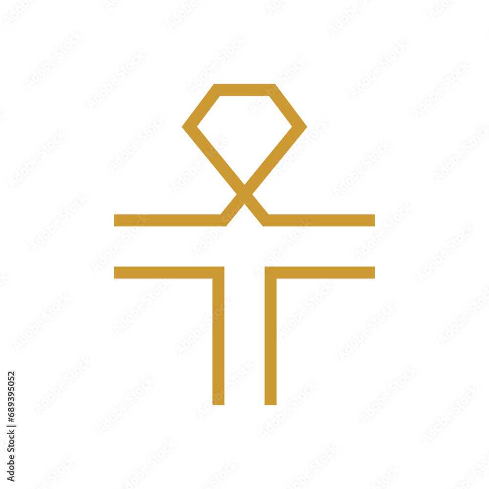 Letter T diamond simple minimal logo design Letter T diamond simple minimal logo design