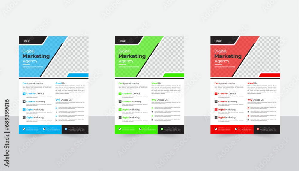 Obraz premium Corporate Business flyer template vector design, abstract business flyer, Flyer Template Geometric shape used for business poster layout, vector template design