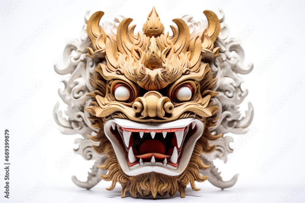 Carnival mask for festival. Barong mask on white background ...