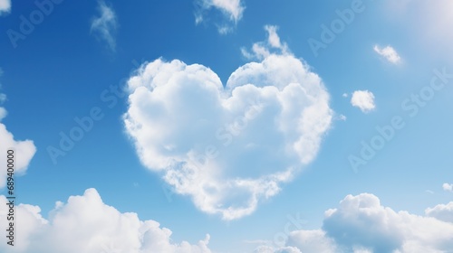 A breathtaking view of the sky displaying fluffy heart-shaped clouds