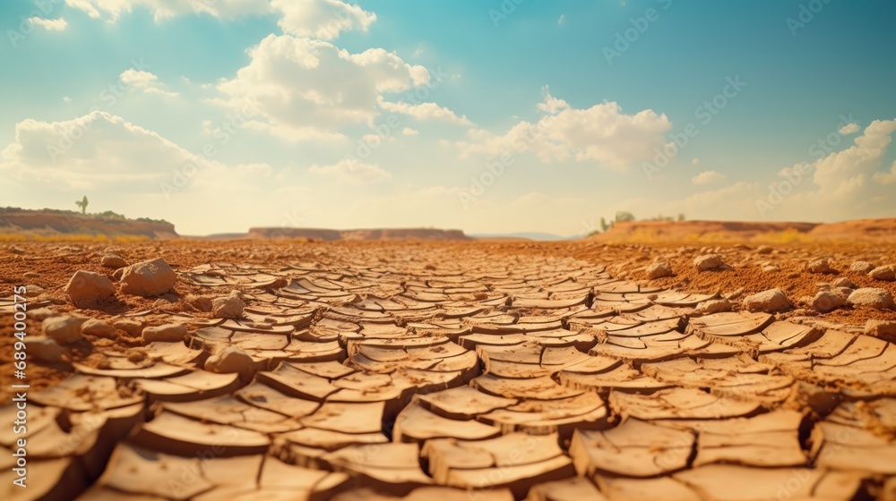 Fototapeta premium Desert cracked soil UHD wallpaper