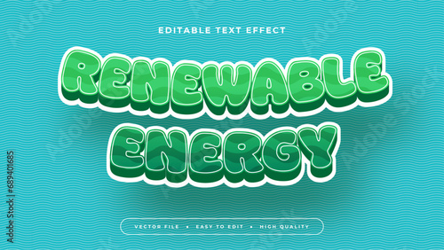 Blue and green renewable energy 3d editable text effect - font style