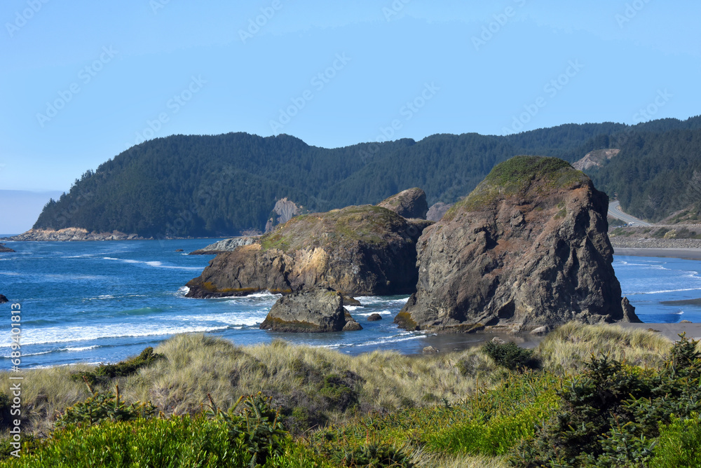 Highway 101 and Myers Beach Oregon Highway 101 and Myers Beach Oregon