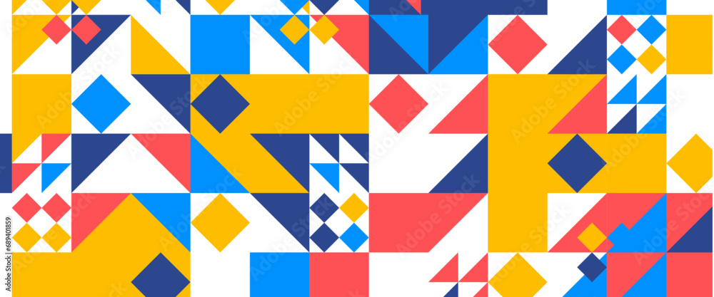 Colorful colourful vector modern banners with abstracts shapes geometric mosaic Suit for wallpaper, business, corporate, institution, party, festive, seminar, and talks
