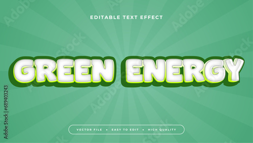 Green and white green energy 3d editable text effect - font style