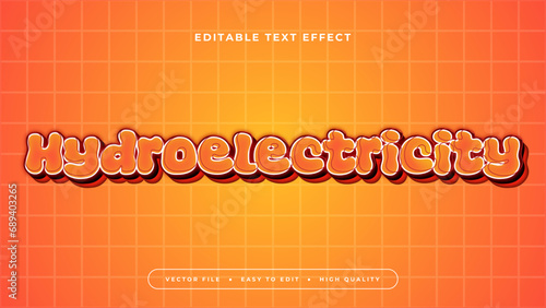 Orange hydroelectricity 3d editable text effect - font style