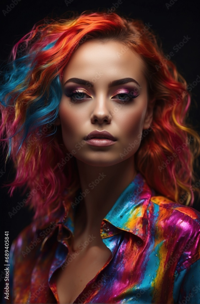 Vibrant, dynamic studio portrait of a human figure engulfed in a whirlwind of colorful paint, creating a profound impression about the nature of art and human expression. Vibrant, dynamic studio portrait of a human figure engulfed in a whirlwind of colorful paint, creating a profound impression about the nature of art and human expression.