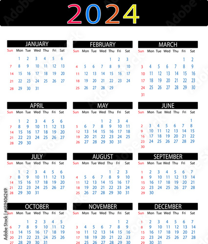 calendar 2024 Happy new year 2024 design illustrations, Premium vector design for poster, banner, greeting and new year 2024 celebration