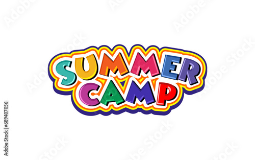 Illustration vector graphic of kids summer camp colour full logo design template