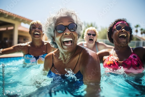 Healthy Aging: Aqua Aerobics for the Elderly, lady exercise pool
