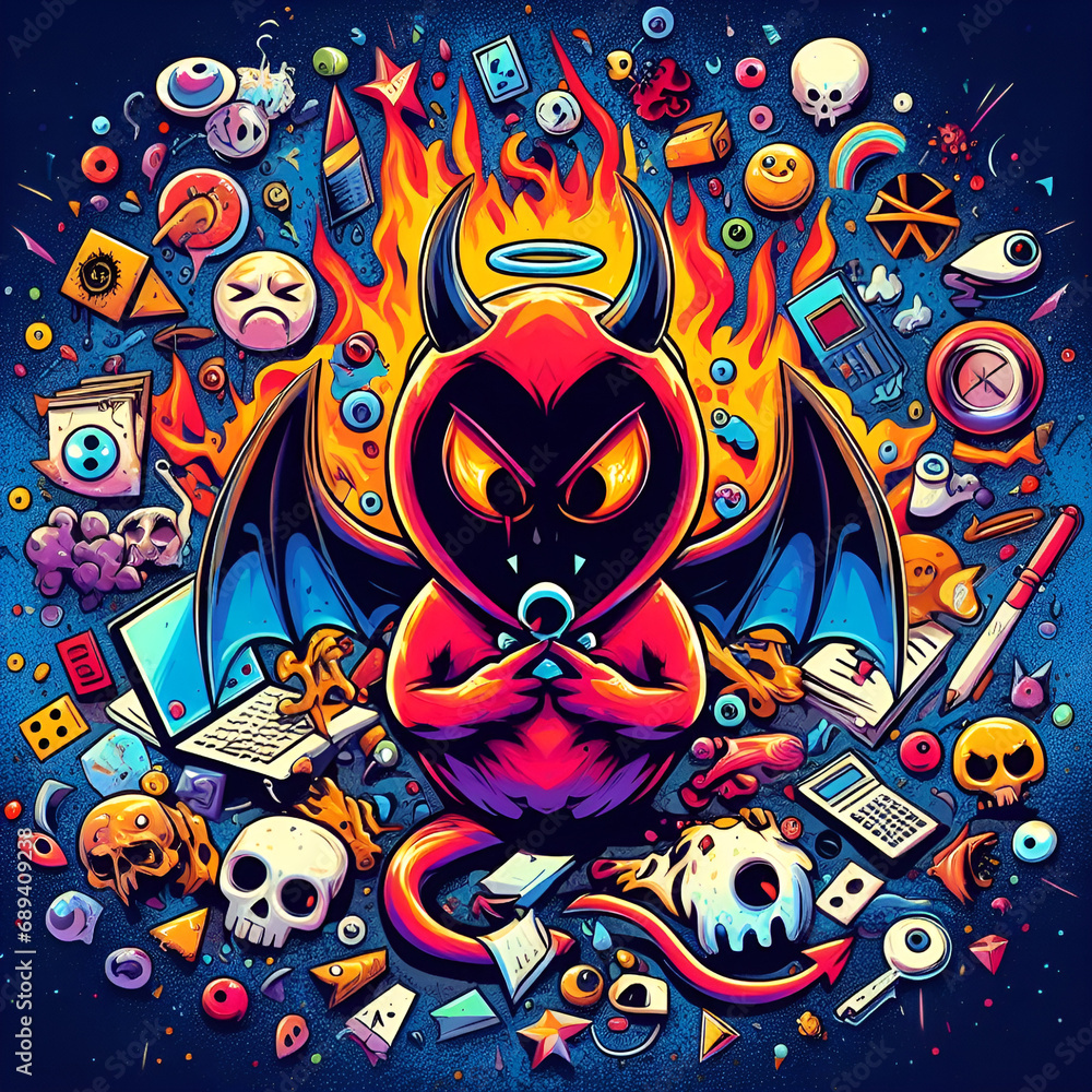 Fototapeta premium demon cartoon