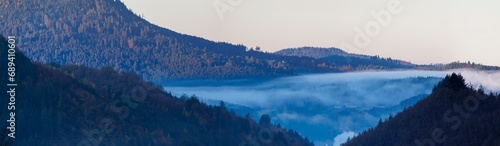 Early November fog near Oppenau, Northern Black Forest, Baden-Wuerttemberg, Germany, Europe photo