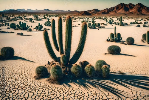 The isolated charm of an island endemic cactus in a barren landscape photo