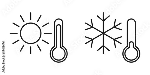 Simple icons representing thermometers and temperature
