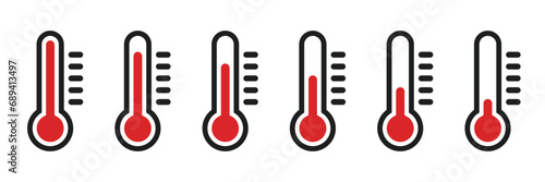 Simple icons representing thermometers and temperature