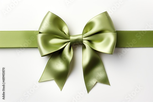 A minimalist representation of a Green sheen ribbon. Generative AI.