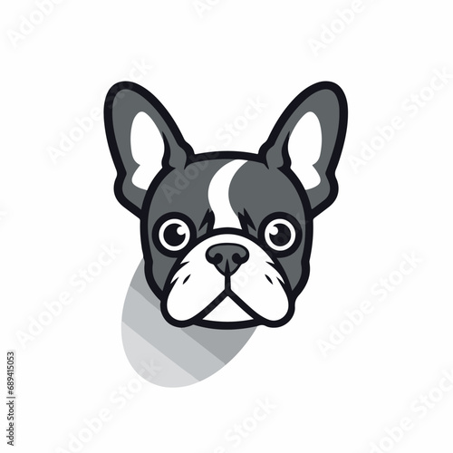 French Bulldog in cartoon, doodle style. Isolated 2d vector illustration in logo, icon, sketch style, Eps 10. AI Generative © Alexey